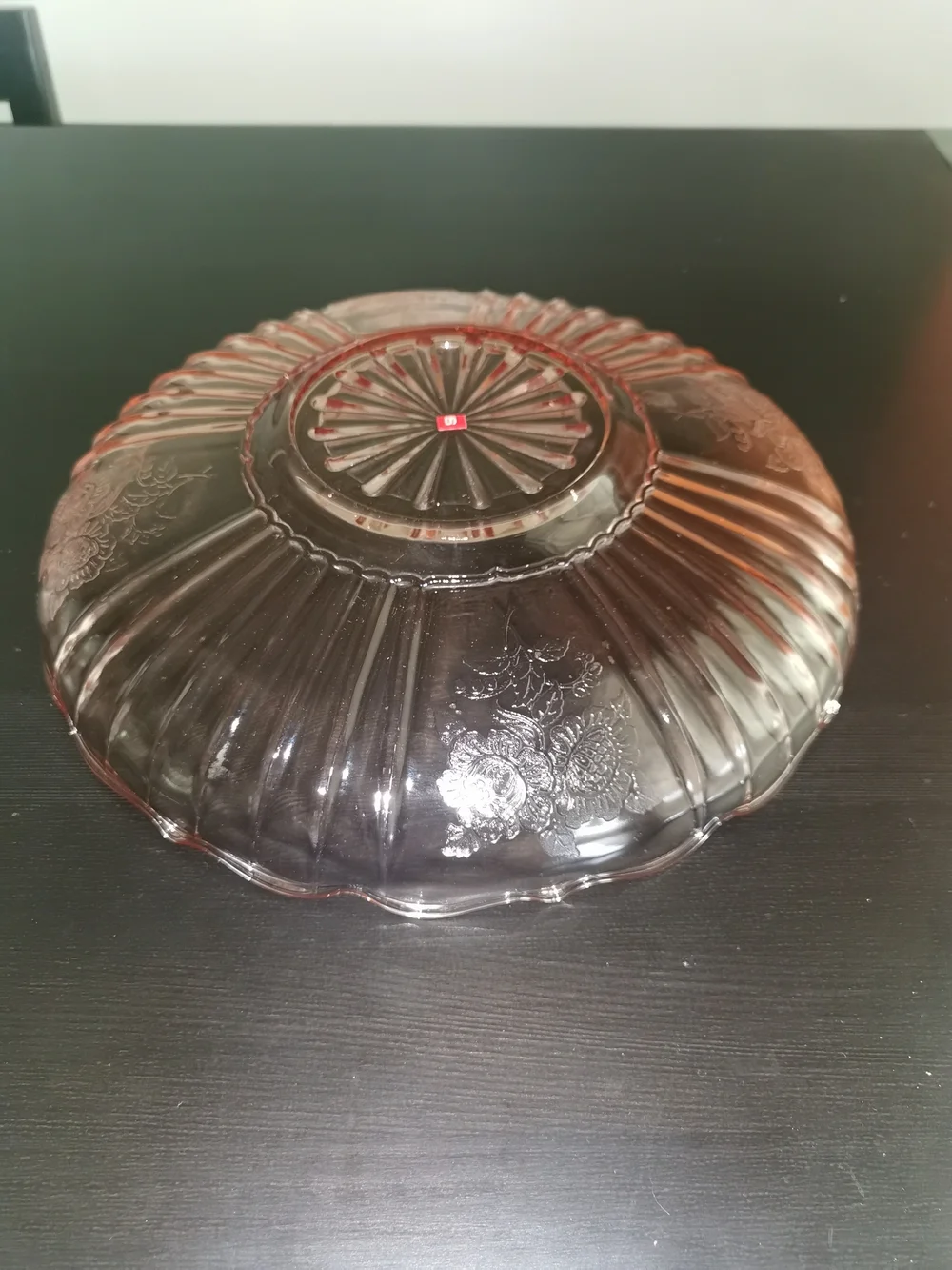 Anchor Hocking Vintage Mayfair Pink Depression Glass Large Low Flat Bowl 11 3/4